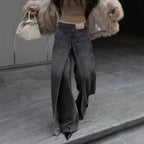 Y2g Waste Soil Wind Front And Back Wear Washed Loose Wide Leg Jeans