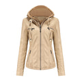 Detachable Two-piece Hooded Leather Jacket