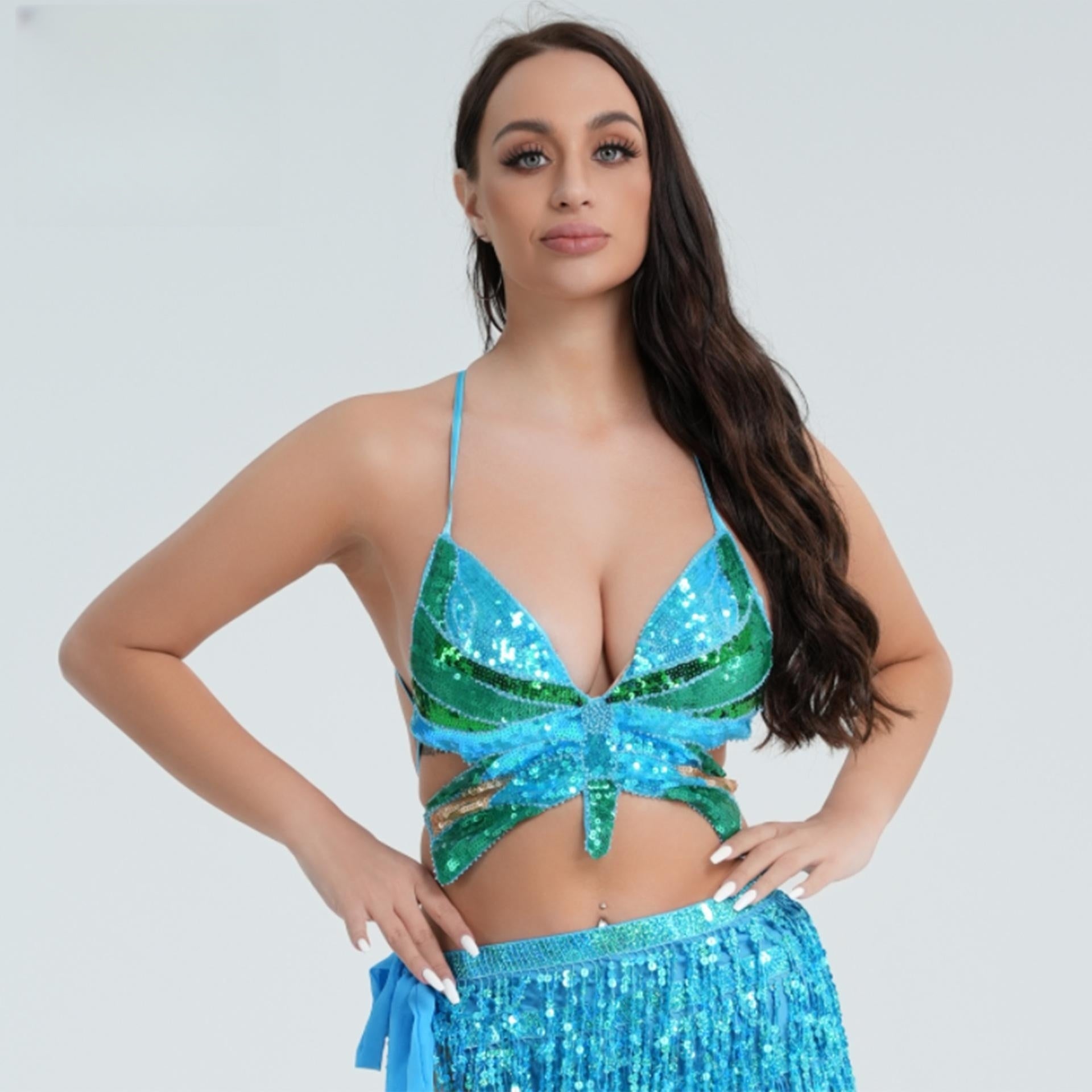 Sequined Top Butterfly Bra