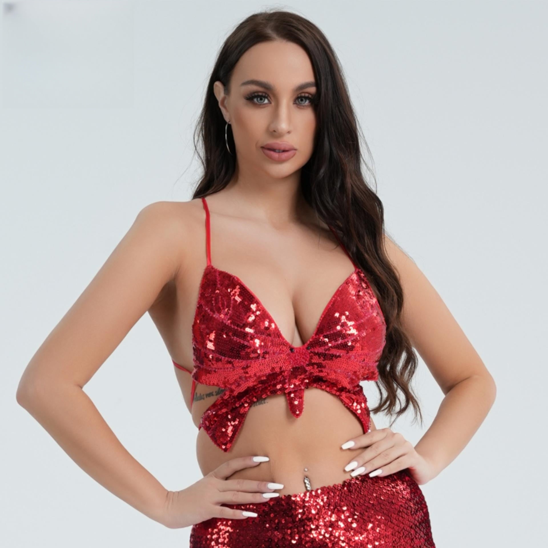 Sequined Top Butterfly Bra